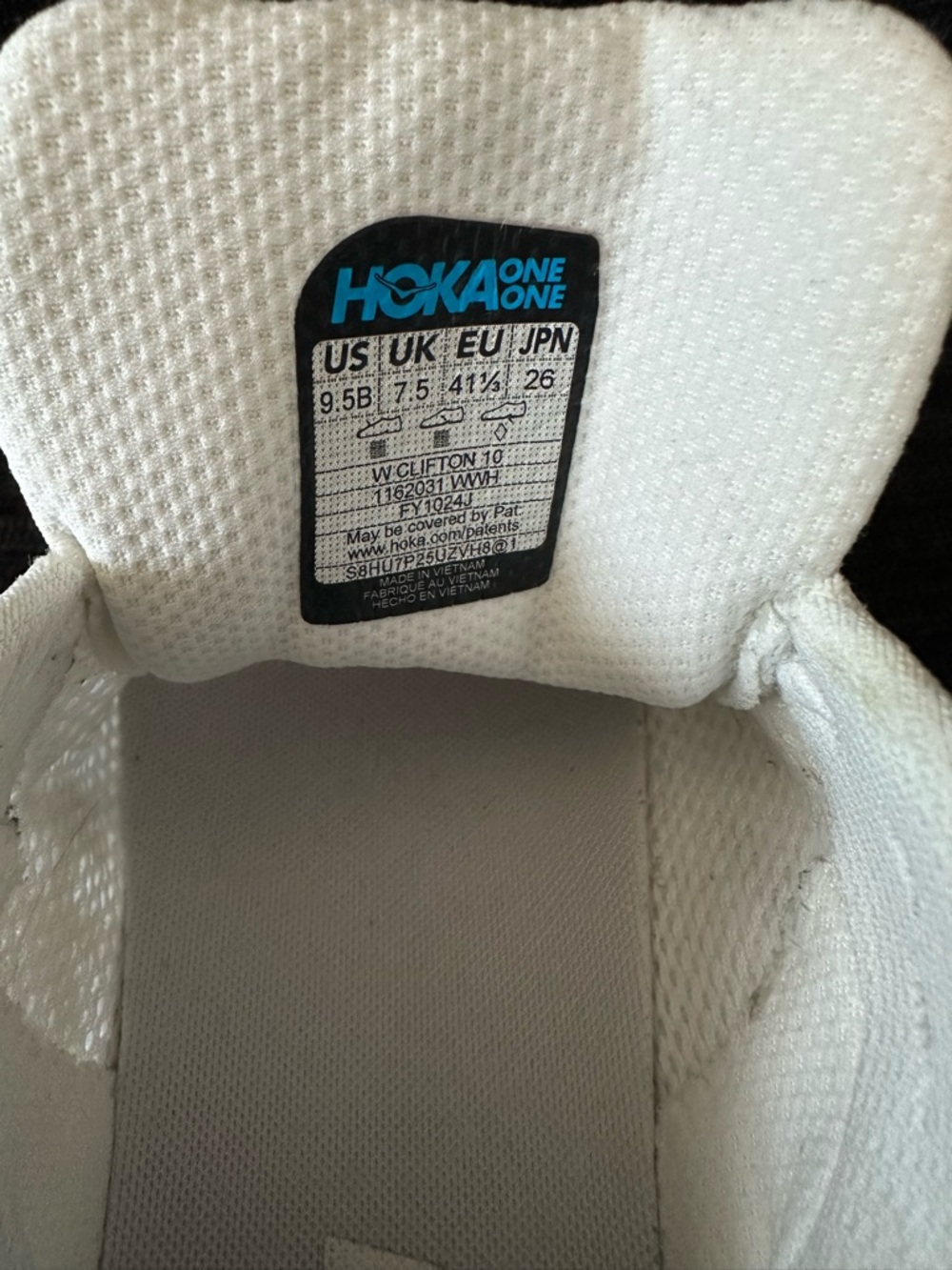 HOKA Clifton 10 White Running Shoes Wide W 9.5B EU 41.5 Womens Sneakers - Picture 11 of 11